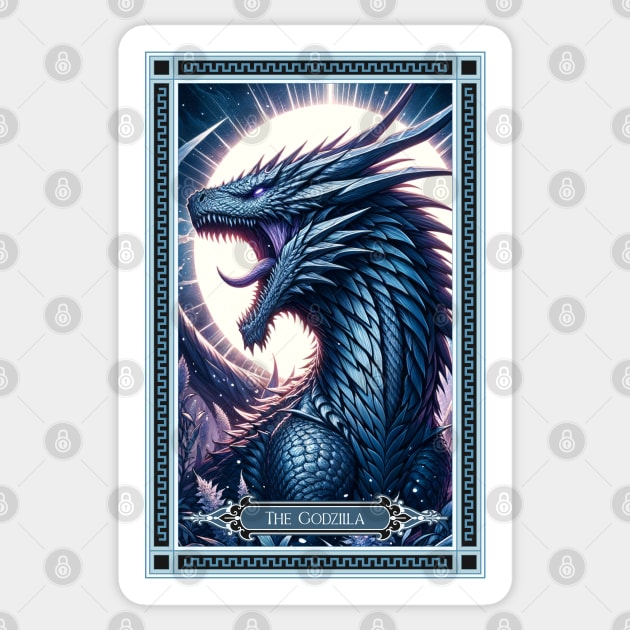 The Godzilla Tarot Card Sticker by HolidayBug